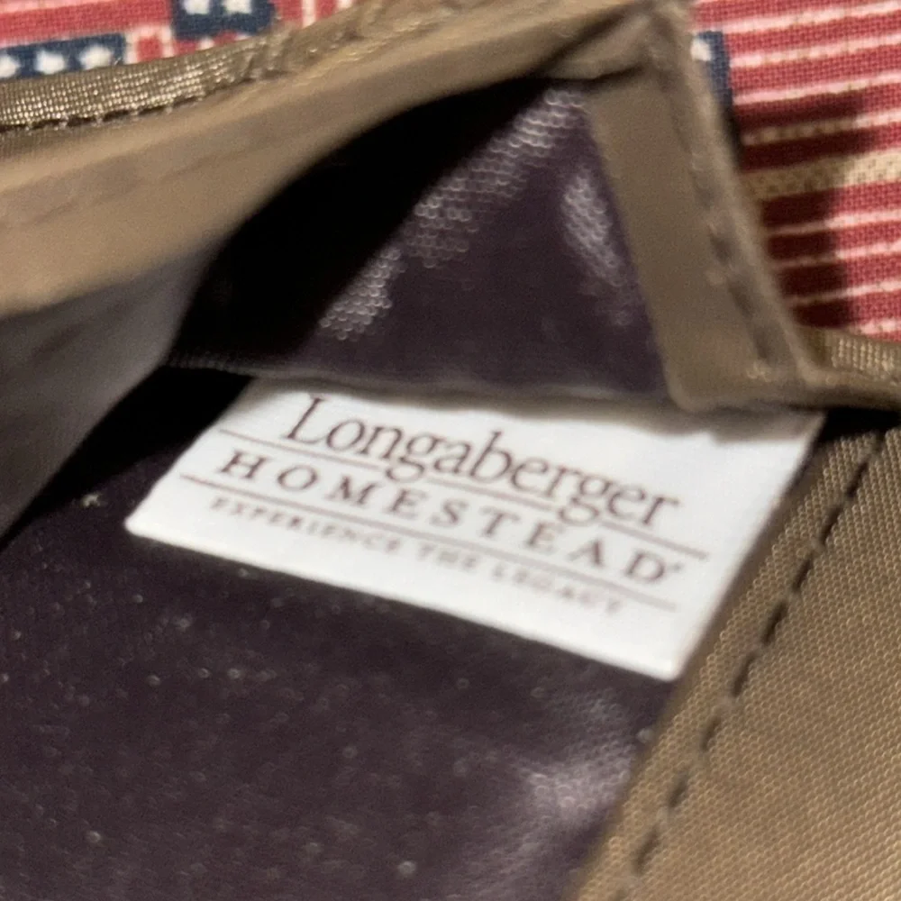 Longaberger Homestead Americana USA Flag Shoulder Tote Bag & Wallet Matching Set